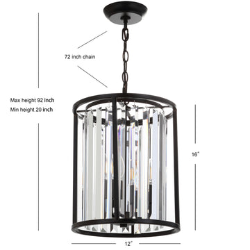 Bevin 12" Metal/Crystal LED Pendant - JONATHAN Y